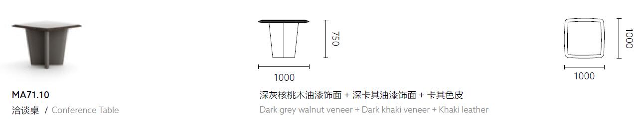 艾美系列洽談桌尺寸圖